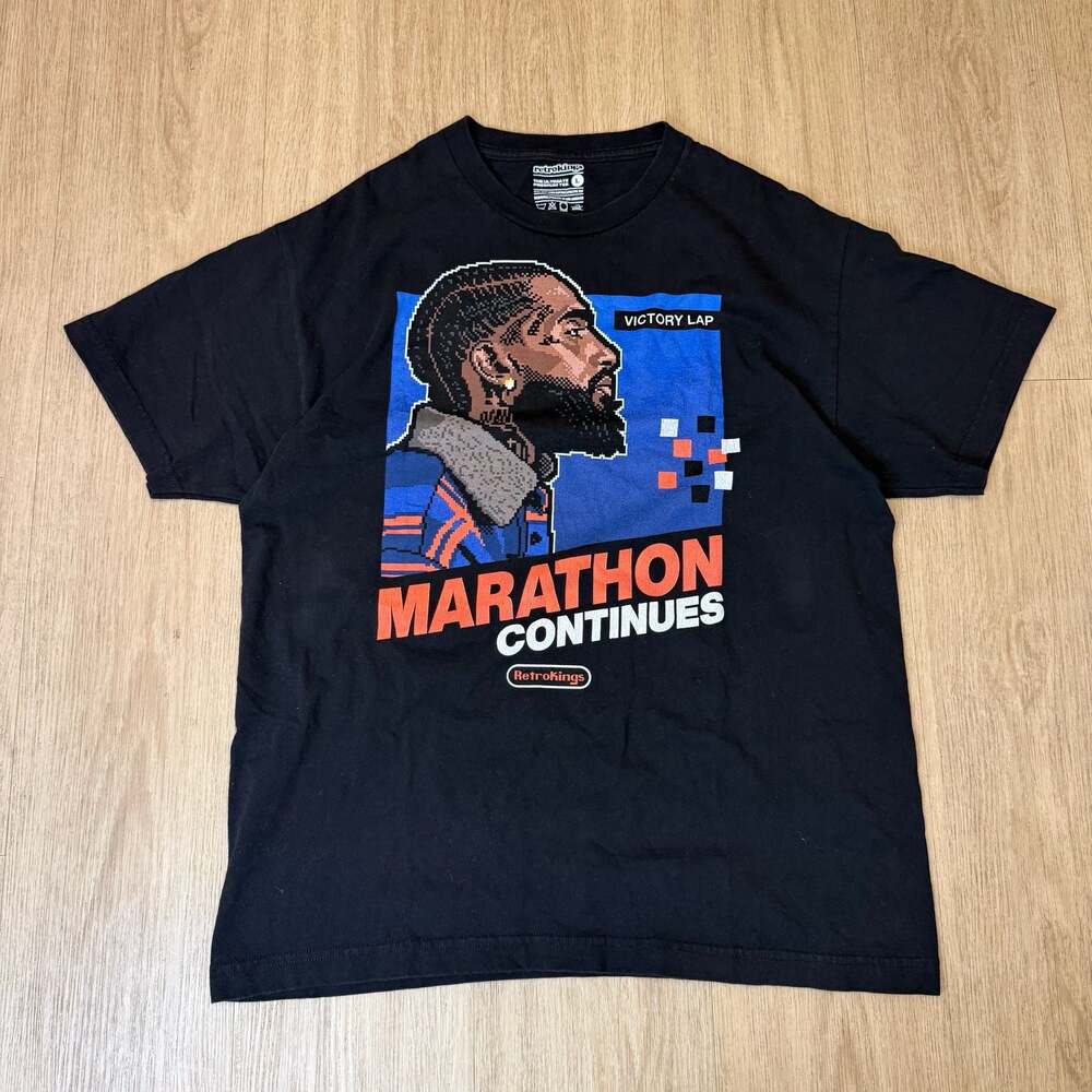 Retrokings Nipsey Hussle Victory Lap Marathon Continues Graphic T-Shirt Size L